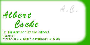 albert cseke business card